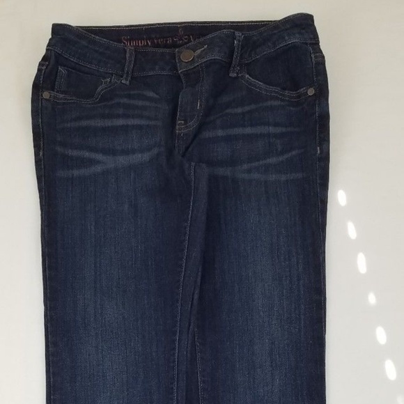 Simply Vera Wang Denim Roll Cuff Capri Pants - Picture 3 of 8